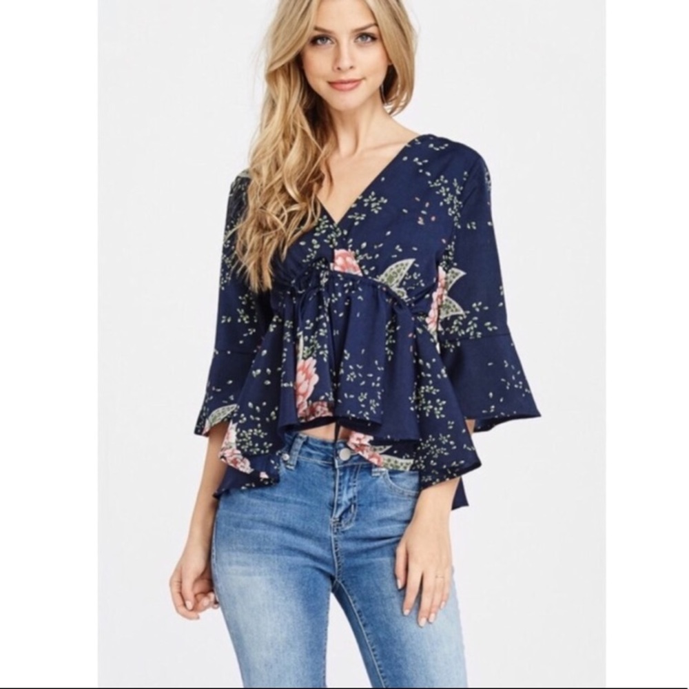 Beautiful floral ruffle top